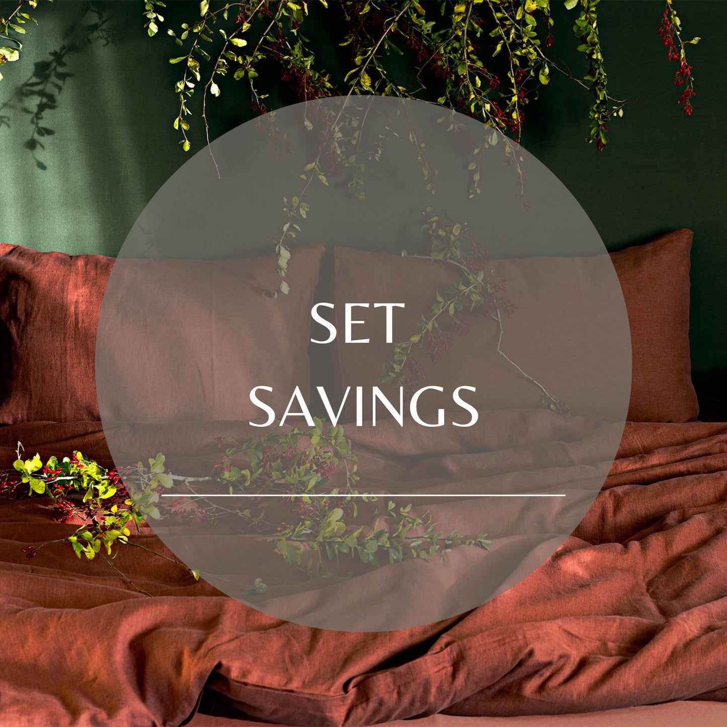 Uluru Red/ Softened Linen Terracotta Bedding set