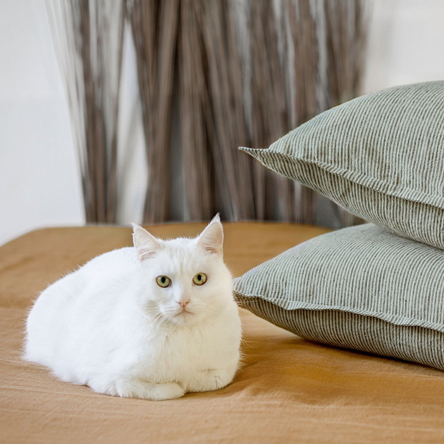 Linen Duvet Cover in Deep Mustard Color