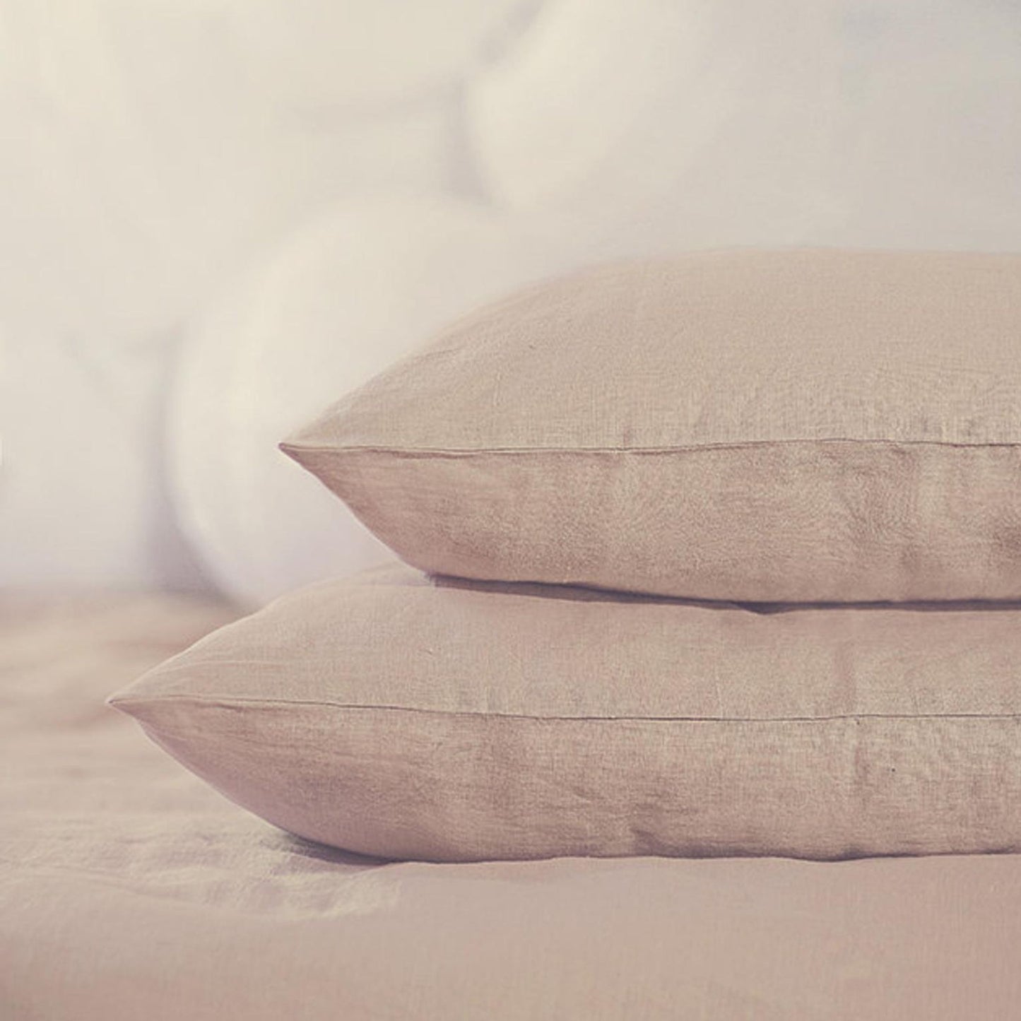 Washed Linen Duvet Cover in Dusty Rose| 100% Natural Flax | Soft and Comfortable Bedding for Queen, King, and Full Sizes