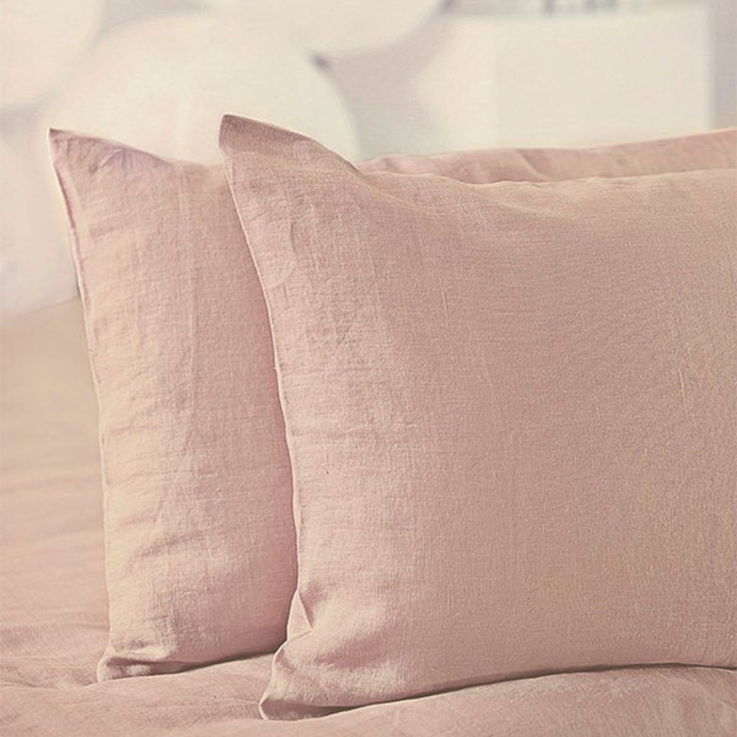 Washed Linen Duvet Cover in Dusty Rose| 100% Natural Flax | Soft and Comfortable Bedding for Queen, King, and Full Sizes