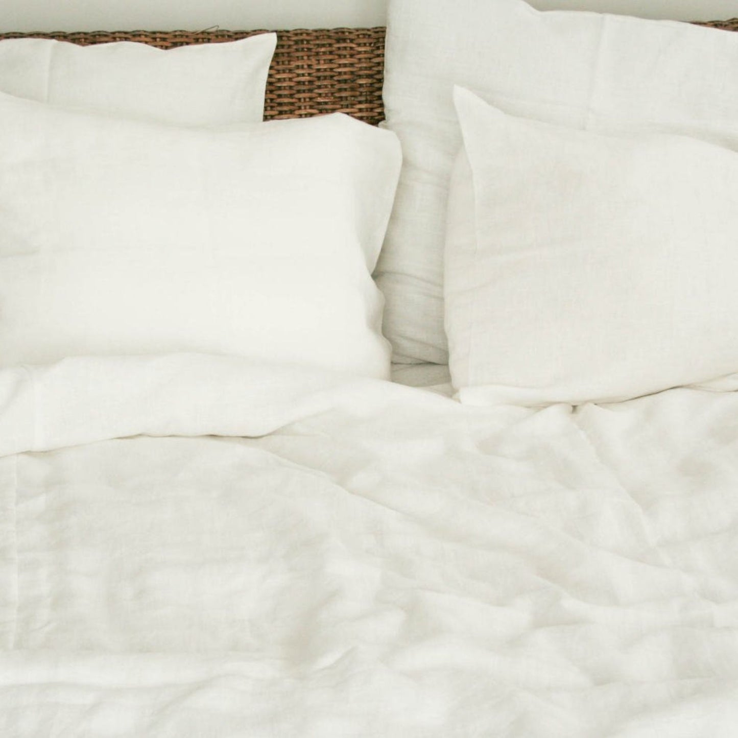 Milk WhiteLinen Duvet Cover – Stonewashed Flax Bedding– OEKO TEX Queen Comforter