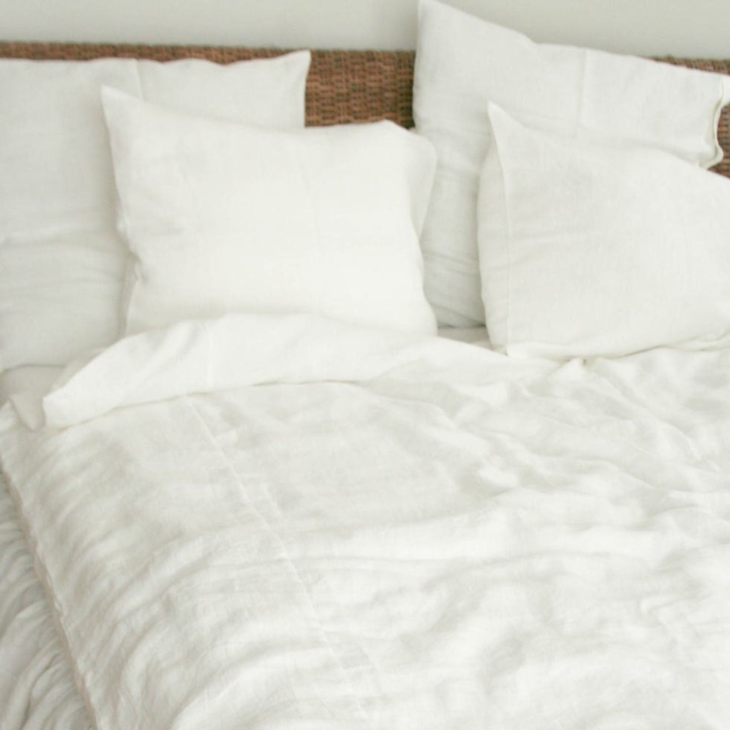 Milk WhiteLinen Duvet Cover – Stonewashed Flax Bedding– OEKO TEX Queen Comforter