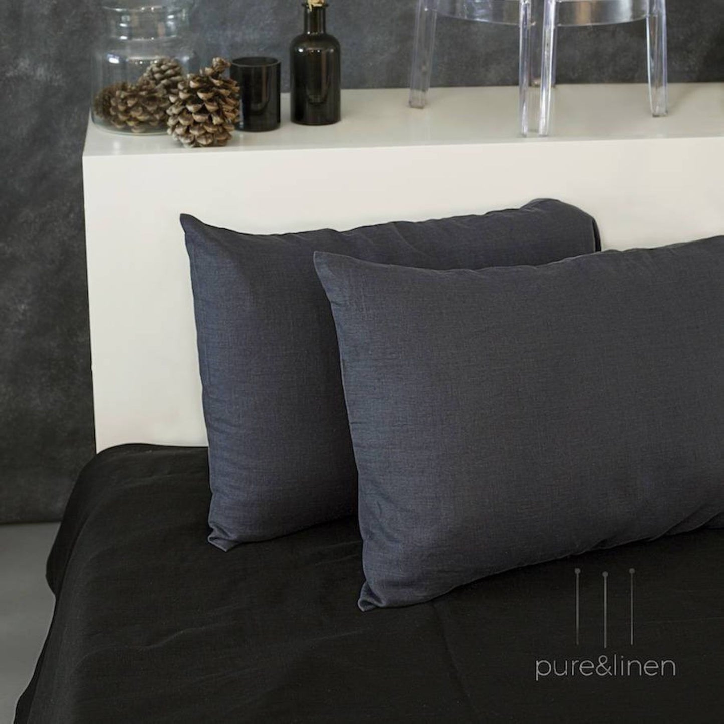 Linen Duvet Cover in Charcoal Gray
