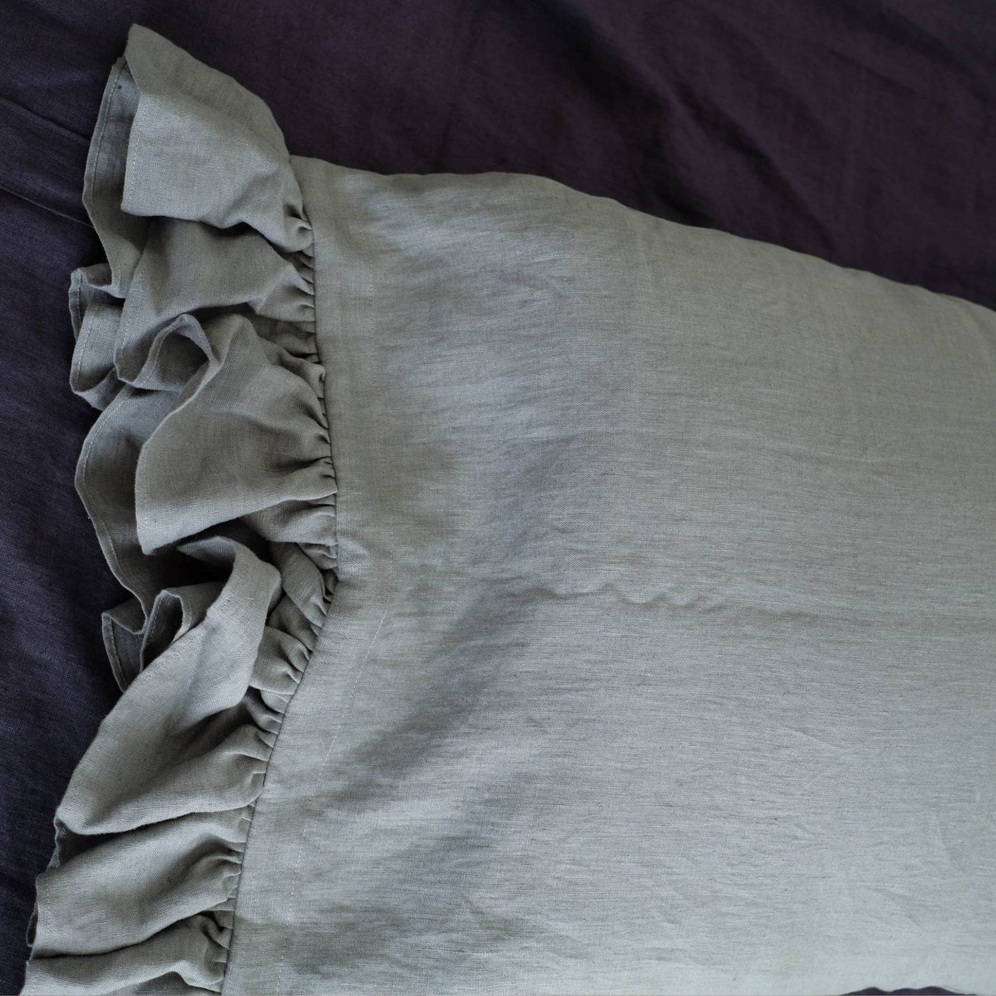 Linen Sham with Ruffles