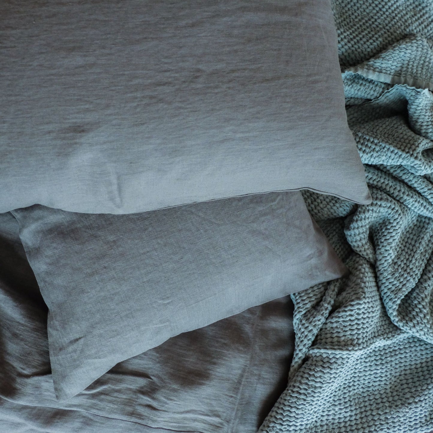 Dove Gray Linen Pillow Case