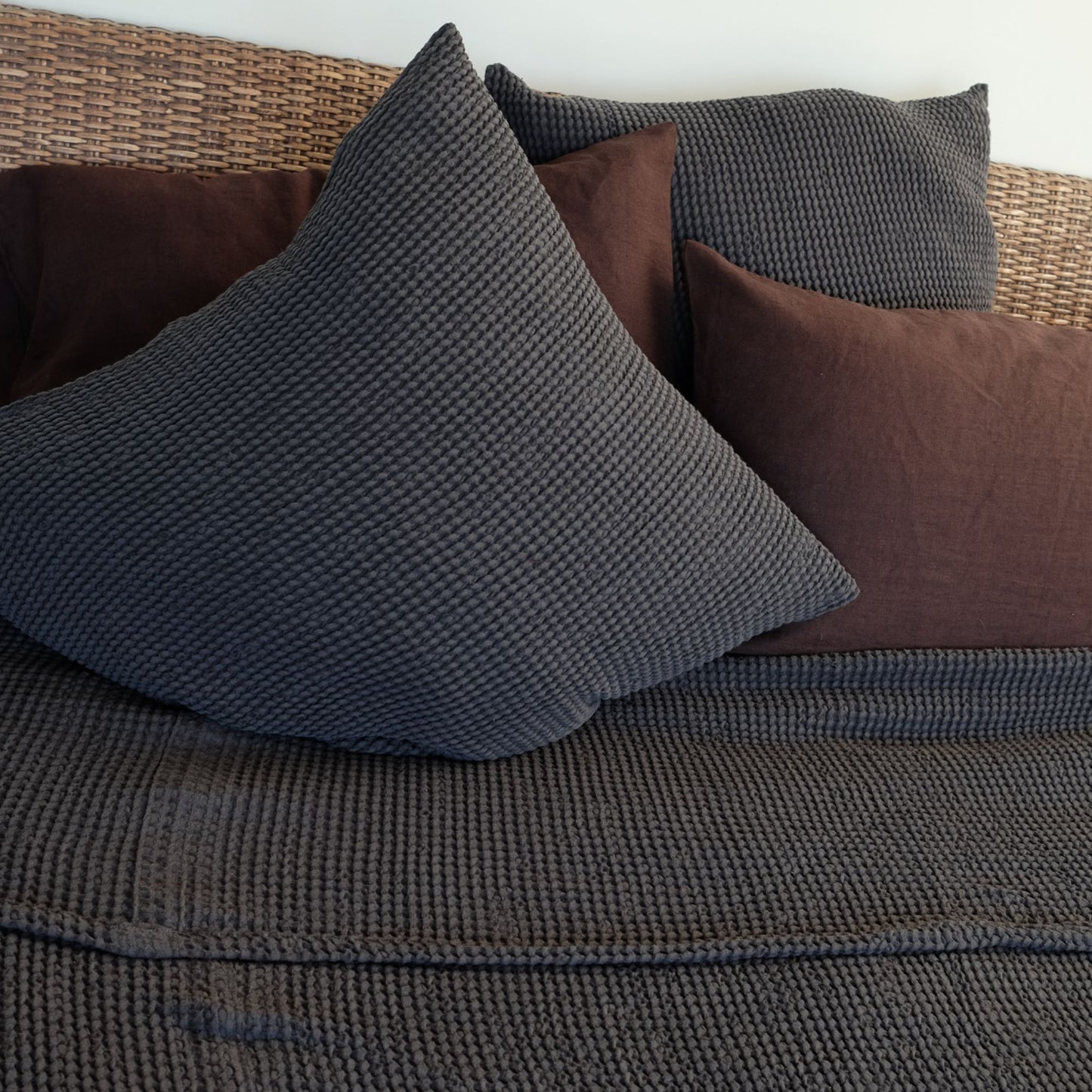 Waffle Linen Decorative Pillow Case