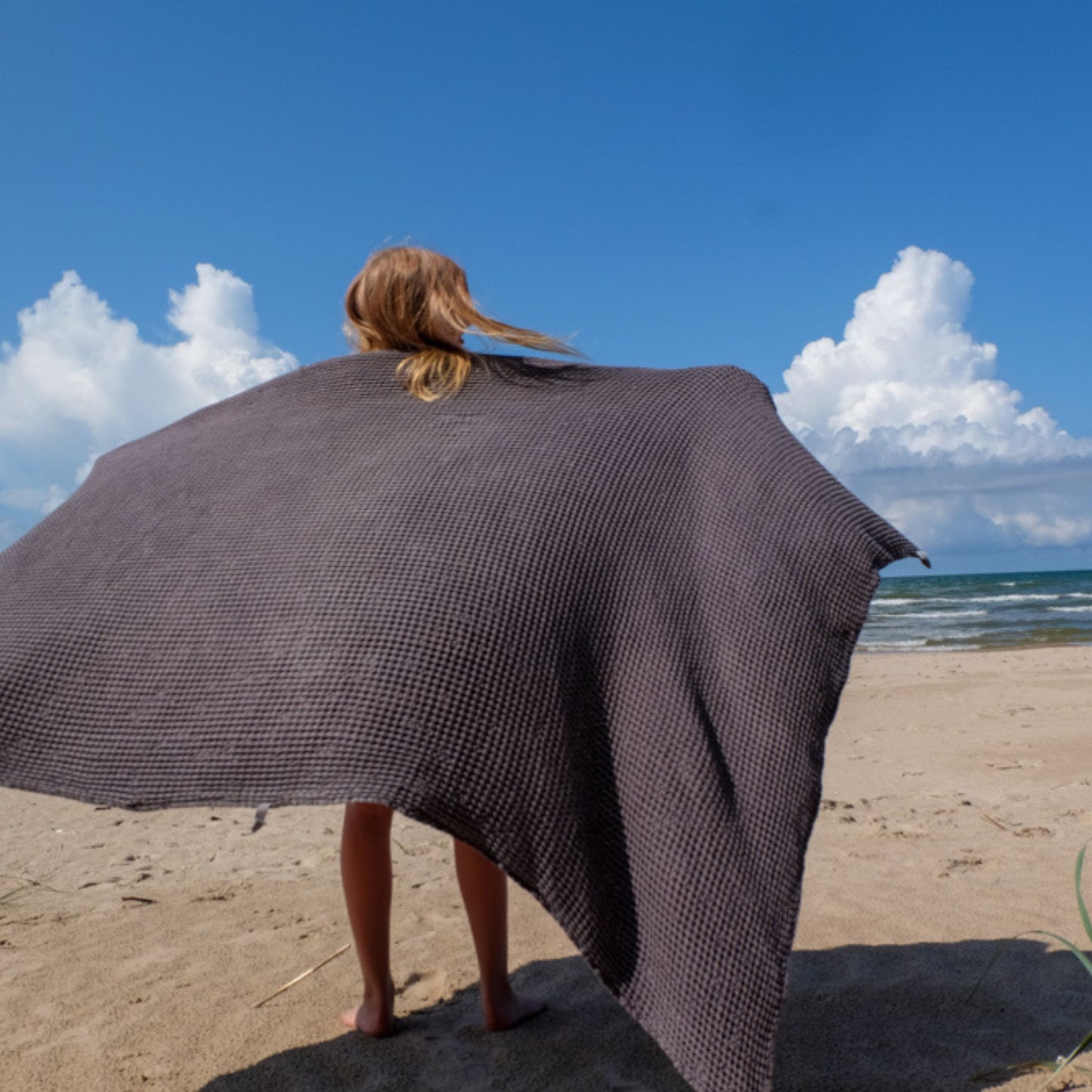 Waffle Linen Beach Blanket