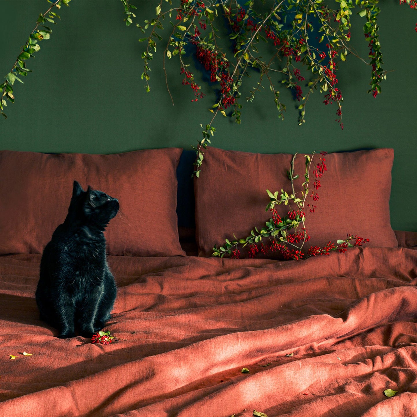 Linen Pillow Case in Uluru Red/ Terracotta color