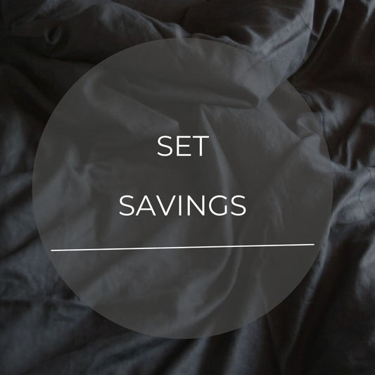 Black Linen Bedding set-Duvet cover & 2 Pillow Cases (3 pcs)