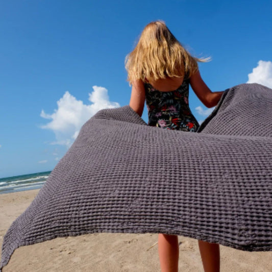 Waffle Linen Beach Blanket