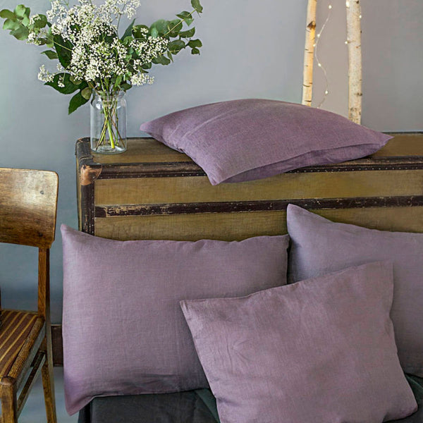 Lavender Color Linen Pillowcase