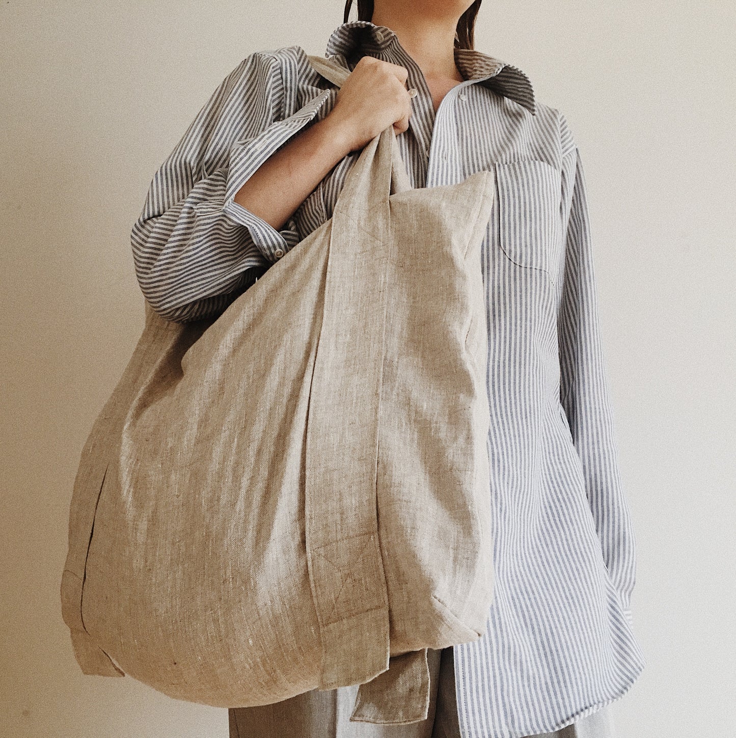 Natural Linen Tote Bag
