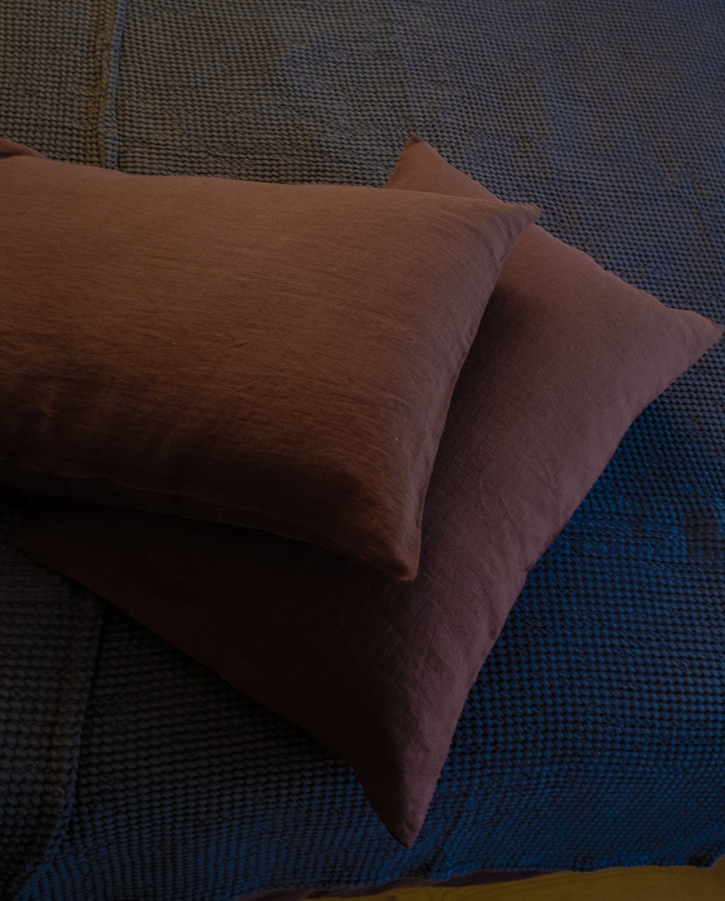 Linen Pillow Case in Chocolate Brown