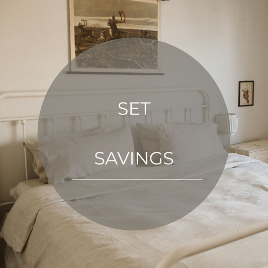 Natural Melange Linen Bedding set-Duvet cover & 2 Pillow Cases (3 pcs)