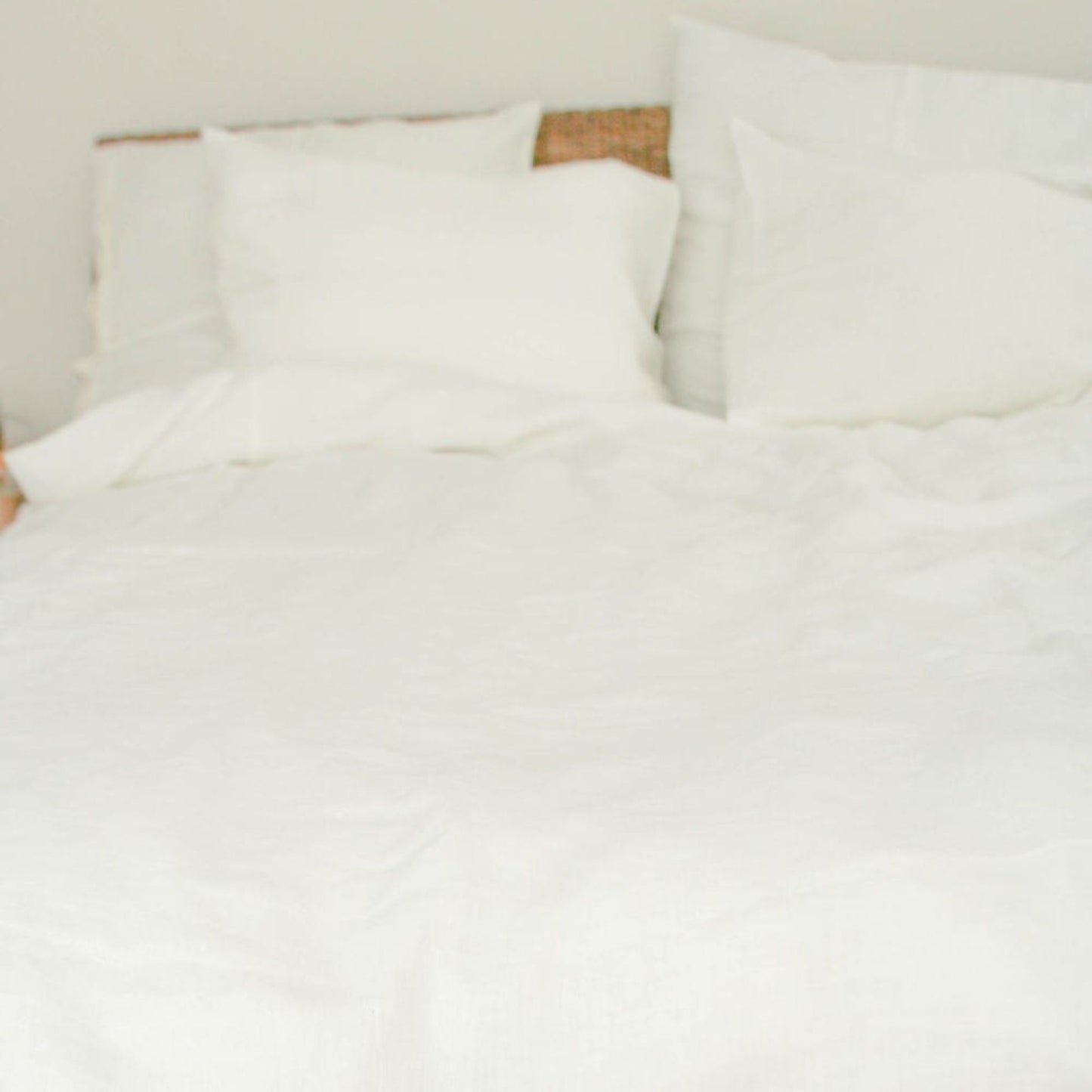 Milk WhiteLinen Duvet Cover – Stonewashed Flax Bedding– OEKO TEX Queen Comforter