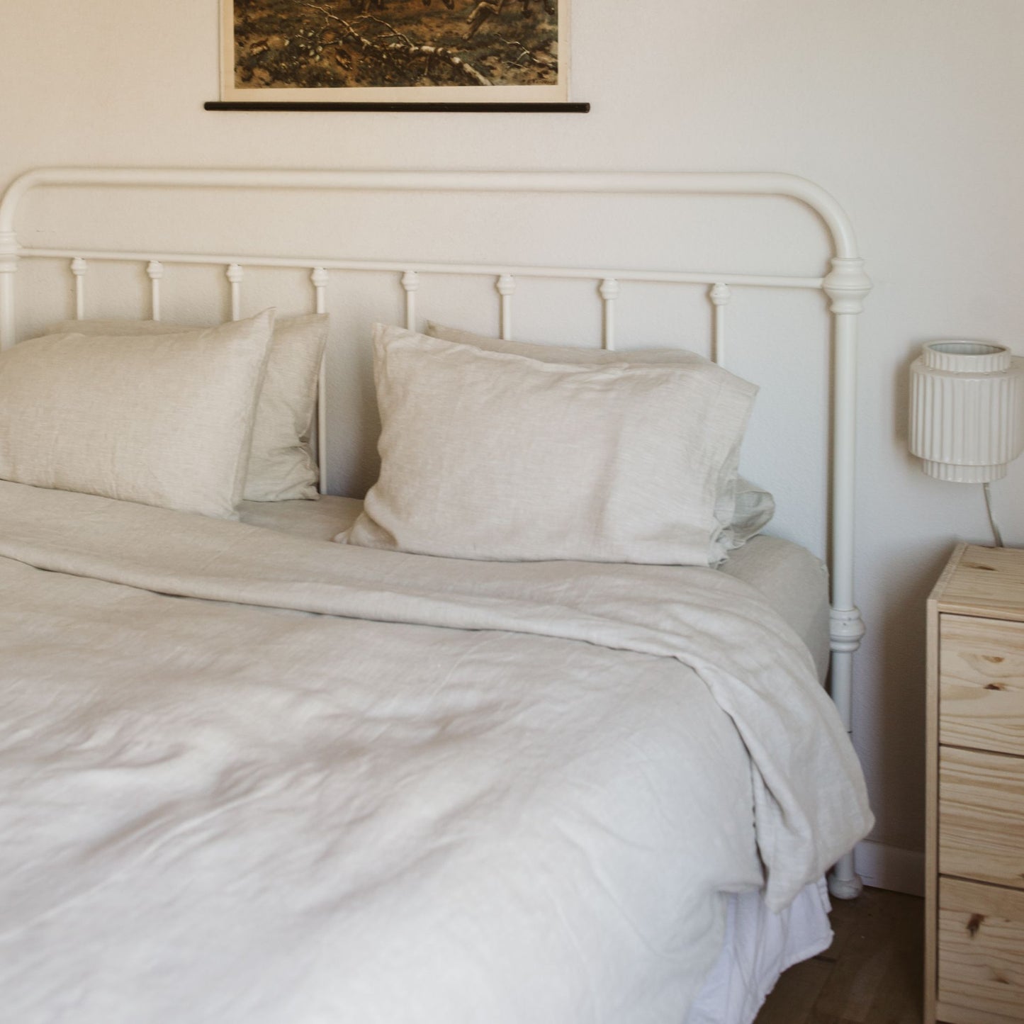 Natural Melange Linen Bedding set-Duvet cover & 2 Pillow Cases (3 pcs)