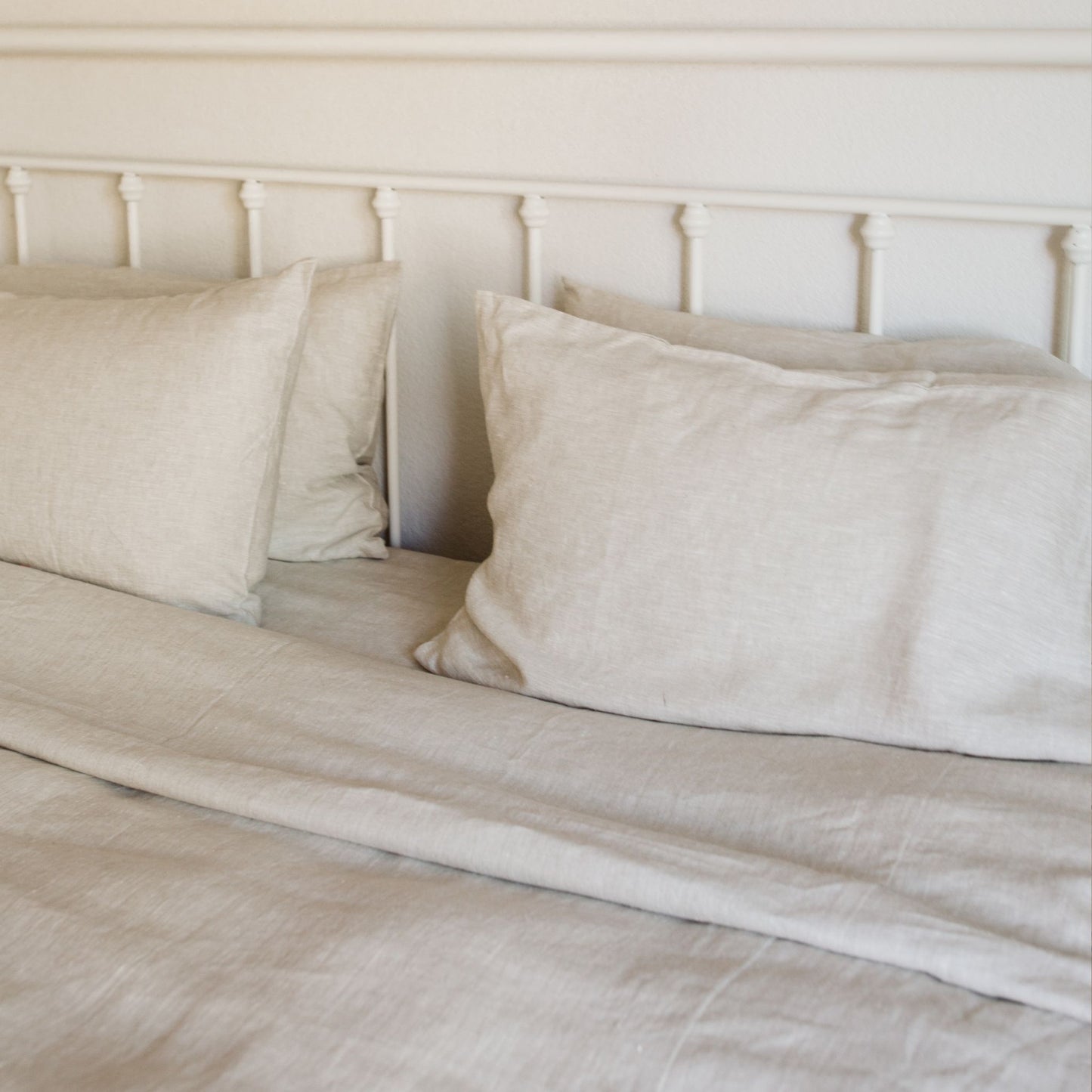 Natural Melange Linen Bedding set-Duvet cover & 2 Pillow Cases (3 pcs)