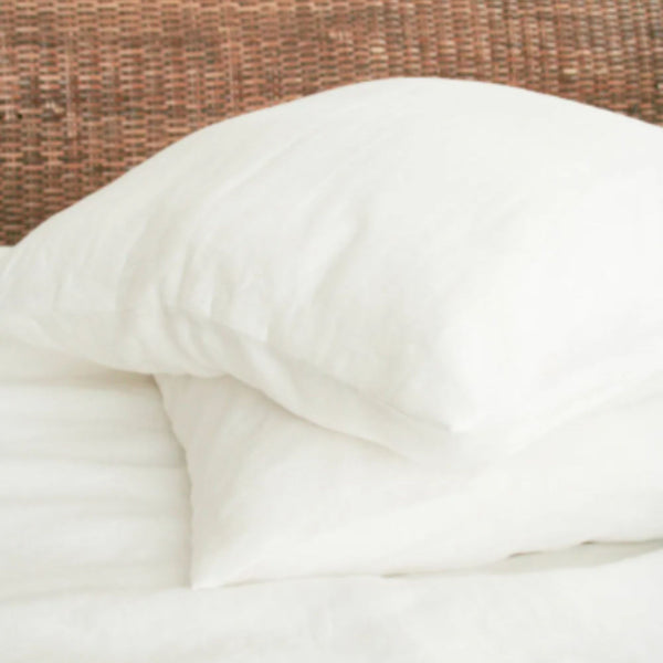 Milk White Linen Bedding set-Duvet cover & 2 Pillow Cases (3 pcs)