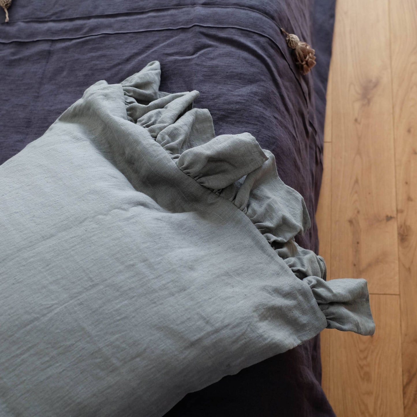 Linen Sham with Ruffles
