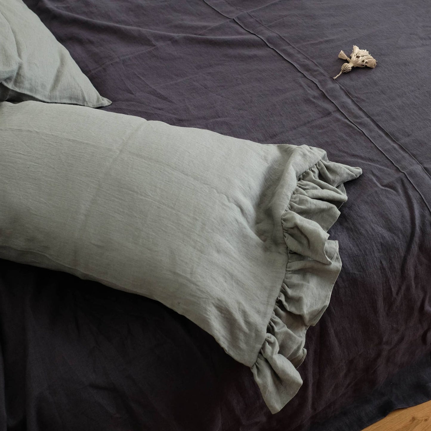 Linen Sham with Ruffles