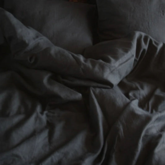 Black Linen Duvet Cover
