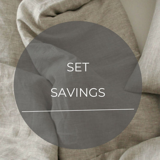 Natural Melange Linen Bedding set-Duvet cover & 2 Pillow Cases (3 pcs)