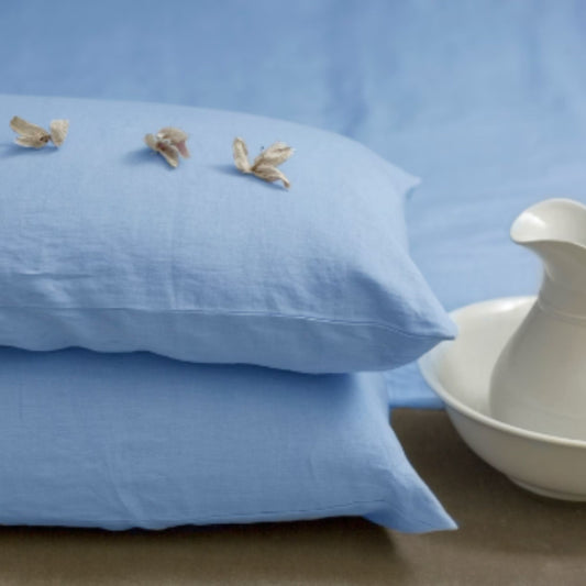 Pastel Blue Linen Pillow Case