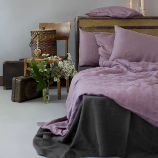 Linen Duvet Cover in Lavender Color