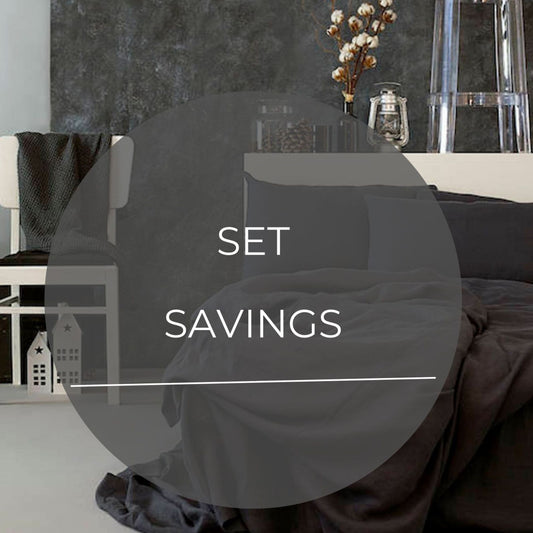 Charcoal Gray Linen Bedding set-Duvet cover & 2 Pillow Cases (3 pcs)