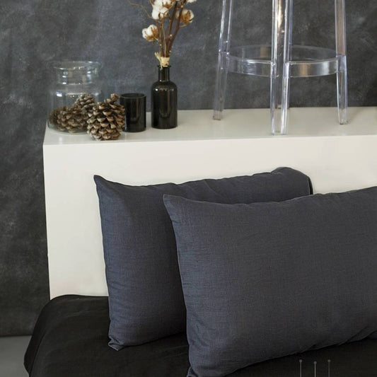 Dark Gray Linen Pillow Case