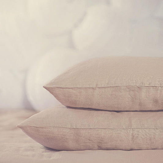 Pastel Pink Linen Pillowcase