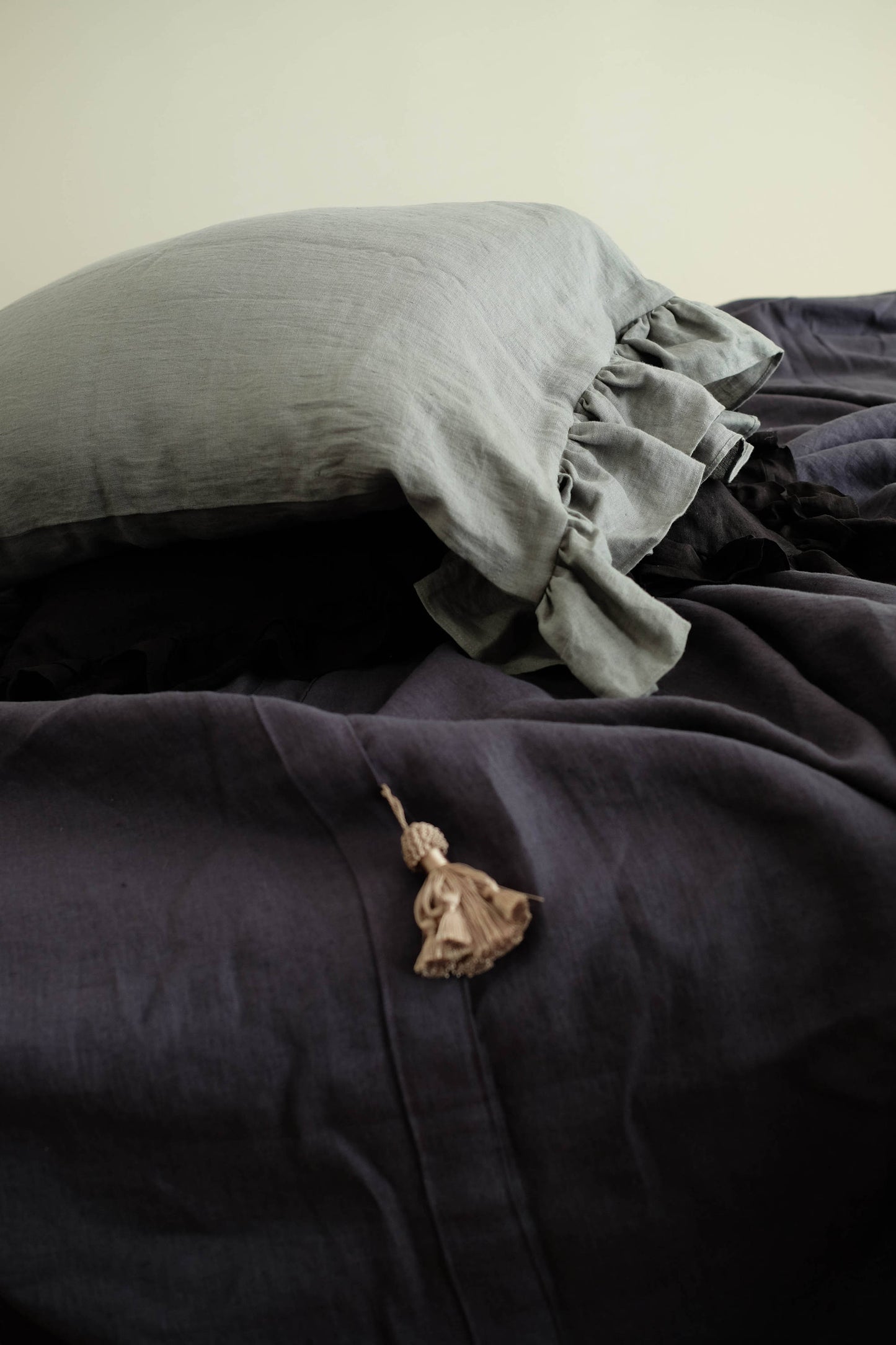 Linen Sham with Ruffles