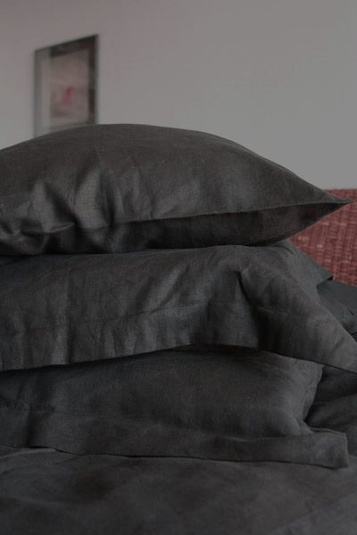 Black Linen Pillow Case